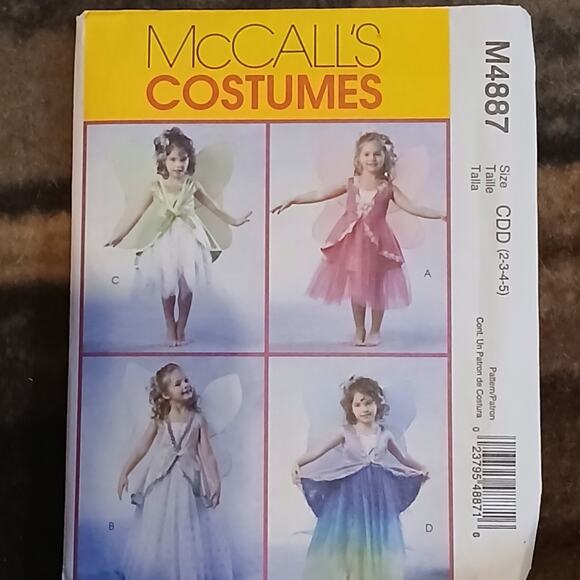 McCall's Other - McCall's M4887 Sewing Pattern Enchanting Fairy Costume for Kids Size 2-5 Uncut